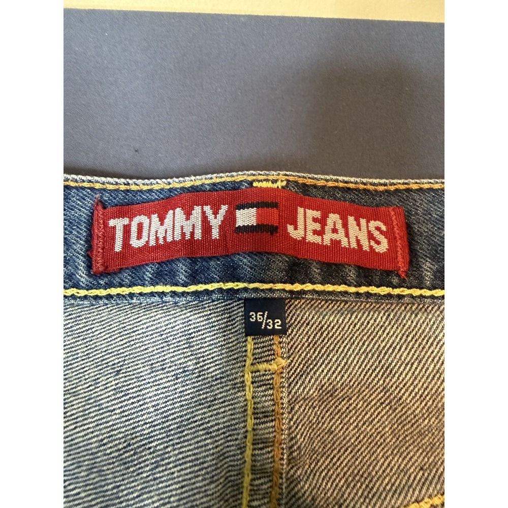 Tommy Jeans Men's Blue Denim Straight Leg Regular Fit Jeans w/ Pockets - Picture 3 of 6